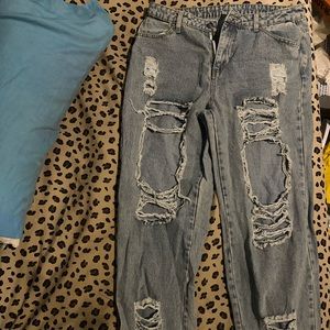 Ripped denim jeans